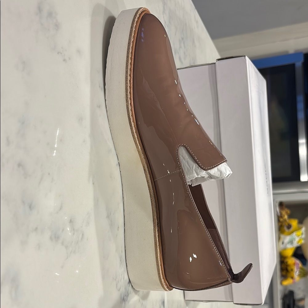 Vince Glossy Brown Slip-On Shoes - Picture 4 of 4